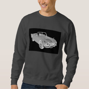 Sweatshirt Voiture de sport noire et blanche de Triumph Tr4
