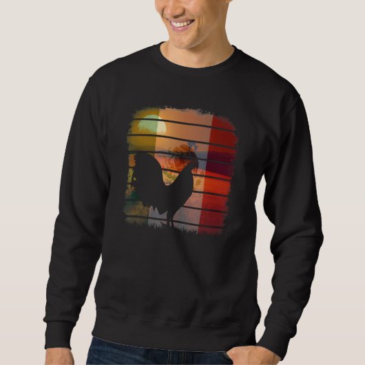 Sweatshirt Volaille de jeu de coucher de soleil rétro drapeau (Devant)