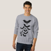 Sweatshirt Voler Halloween Galaxy chauves-souris et étoiles (Devant entier)