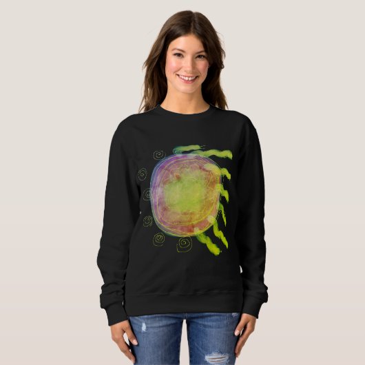 Sweatshirt Voler l'art Abstrait original Sun pour porter (Devant entier)