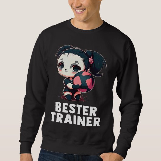 Sweatshirt Volleyball coach  cute panda girl volleyball (Devant)