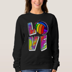 Sweatshirt Volleyball Filles Teinture Tie Dye Amour Coloré Po