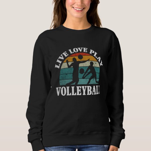 Sweatshirt Volleyball Live Love Play Volleyball  1 (Devant)