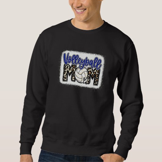 Sweatshirt Volleyball Mom Blue Leopard (Devant)