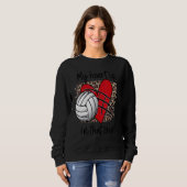 Sweatshirt Volleyball My Heart is on that Court Leopard Volle (Devant entier)