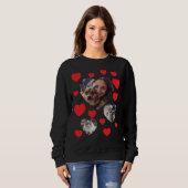 sweatshirt voor dierenliefhebbers met rood hart (Voorkant volledig)