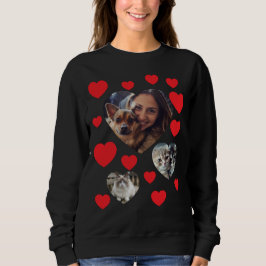  sweatshirt voor dierenliefhebbers met rood hart