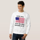 Sweatshirt Vote 2024 Pays Dépend de lui (Devant entier)