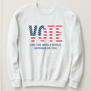 Sweatshirt Vote Patriotique Citation Drapeau Américain en Cen