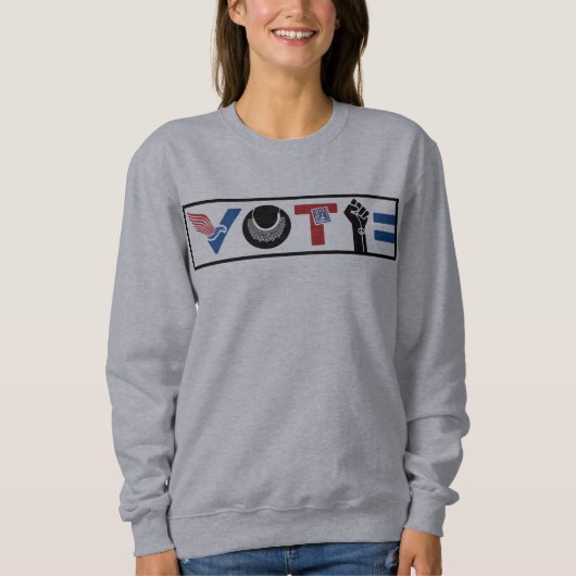 Sweatshirt VOTE pour la liberté, RBG, USPS, Paix, BLM, Égalit (Devant)