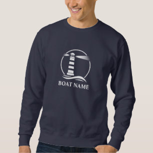 Sweatshirt Votre bateau ou nom et la marine du phare nautique