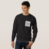Sweatshirt Votre lettre. Monogramme fait sur commande. Noir (Devant entier)