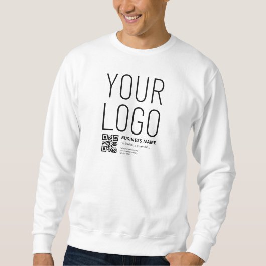 Sweatshirt Votre logo avec QR code et texte modifiables (Devant)