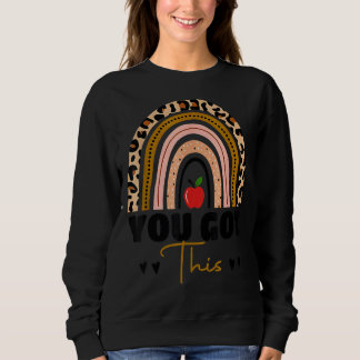 Sweatshirt Vous Avez Ce Leopard Rainbow Teacher Testi