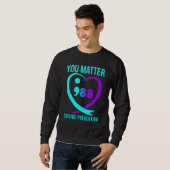 Sweatshirt Vous Comptez 988 Sensibilisation à la Prévention d (Devant entier)