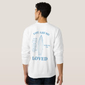 Sweatshirt "Vous êtes si aimé" Surf bleu Col crépusculaire (Dos entier)