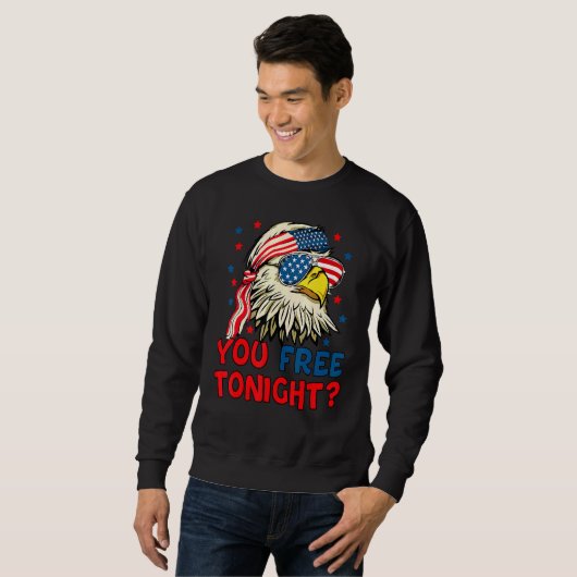 Sweatshirt Vous Libérez Ce Soir Bald Eagle Mullet American Fl (Devant entier)
