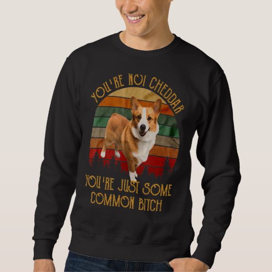 Sweatshirt Vous n'êtes pas Cheddar Vous êtes juste Btch Vinta (Devant)