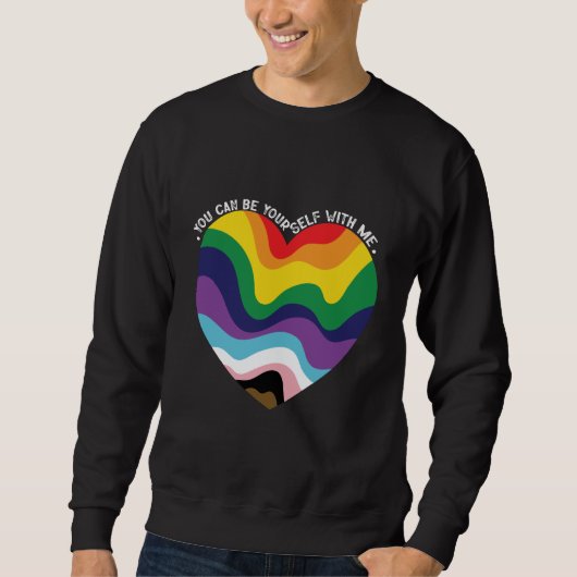 Sweatshirt Vous Pouvez Être Vous-Même Avec Moi, LGBT Transgen (Devant)