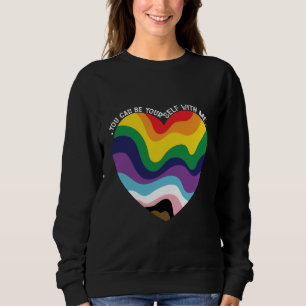 Sweatshirt Vous pouvez être vous-même avec moi LGBT Transgenr