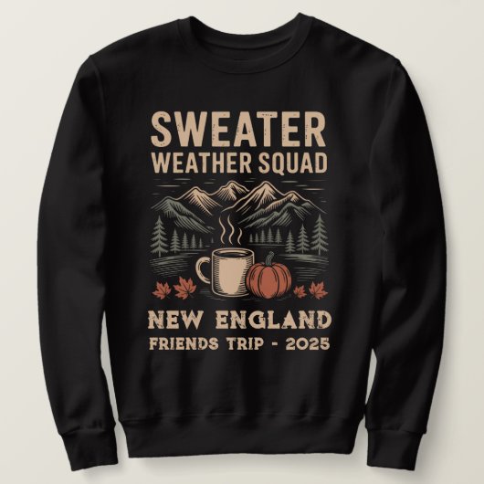 Sweatshirt Voyage d'amis sur mesure - Chandail d'automne mail (Design devant)