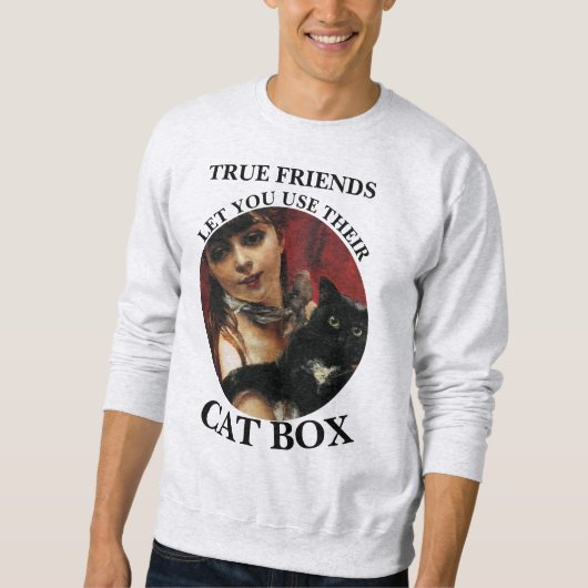SWEATSHIRT VRAIS AMIS PERMETTENT D'UTILISER LEUR CASE À CHAT (Devant)