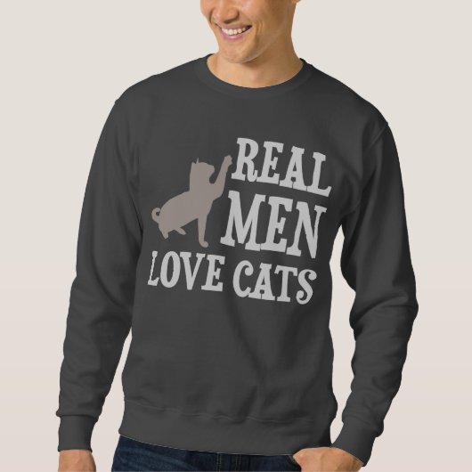 Sweatshirt Vrais chats d'amour d'hommes (Devant)