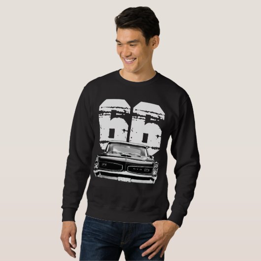 Sweatshirt Vue avant Pontiac GTO 1966 Silhouette avec année T (Devant entier)