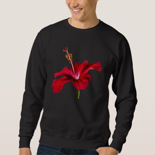 Sweatshirt Vue latérale de l'Hibiscus rouge (Devant)