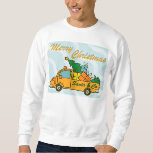 Sweatshirt Vue latérale du camion père Noël Joyeux Noël