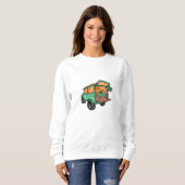 Sweatshirt Vue sur la plage dans la voiture Illustration été (Devant entier)