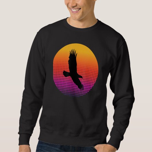 Sweatshirt Vulture Eagle Bird Flying in the Sky at Sunset Ani (Devant)