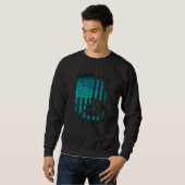 Sweatshirt Wakeboard American Flag Wakeboard Wakeboard (Devant entier)