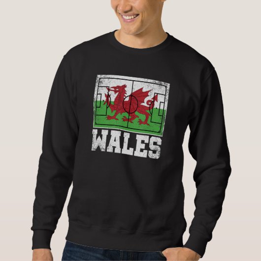 Sweatshirt Wales Soccer Field Country Flag Welsh Pride 1 (Devant)