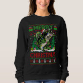 Sweatshirt Walleye Fish   Xmas Tree Ugly Santa Walleye Christ (Devant)