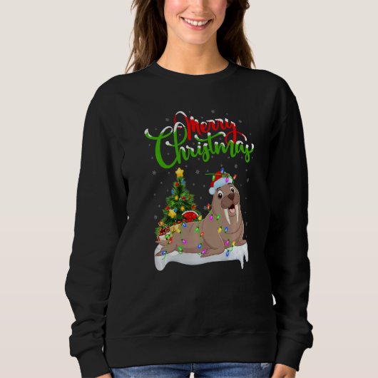 Sweatshirt Walrus Xmas Decorations Santa Walrus Christmas (Devant)