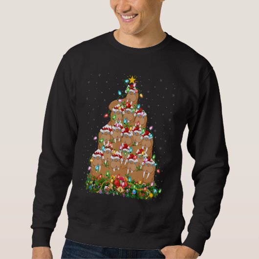 Sweatshirt Walrus  Xmas Lights Santa Walrus Christmas Tree (Devant)