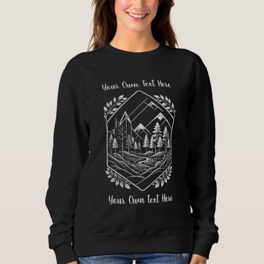 Sweatshirt Warm Mountain Hexagon Forest Your Text (Devant)