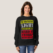 Sweatshirt Warning Lightning Technician at Work Do Not Distur (Devant entier)