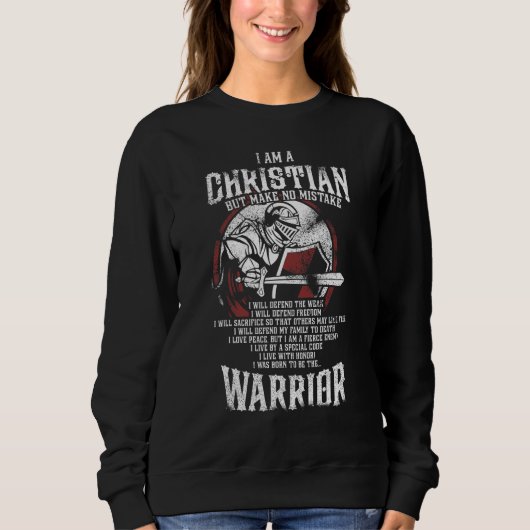 Sweatshirt Was Born To Be Warrior Of God Crusader Knight Temp (Devant)