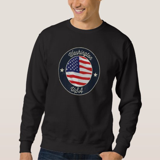 Sweatshirt Washington State Souvenir Retro Graphic (Devant)