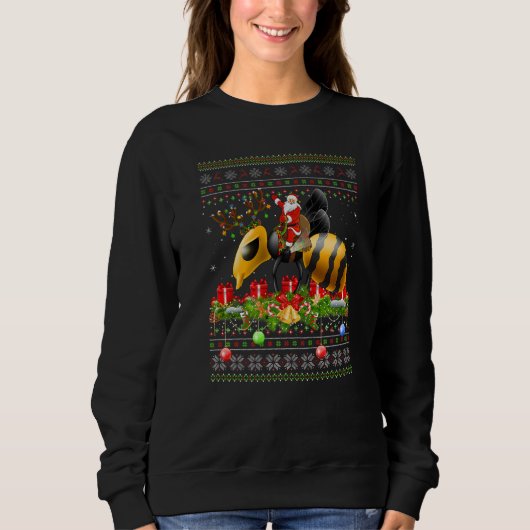 Sweatshirt Wasp  Ugly Santa Riding Wasp Christmas (Devant)