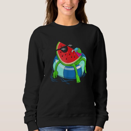 Sweatshirt Water Floating Cute Watermelon   Women Water Fruit (Devant)