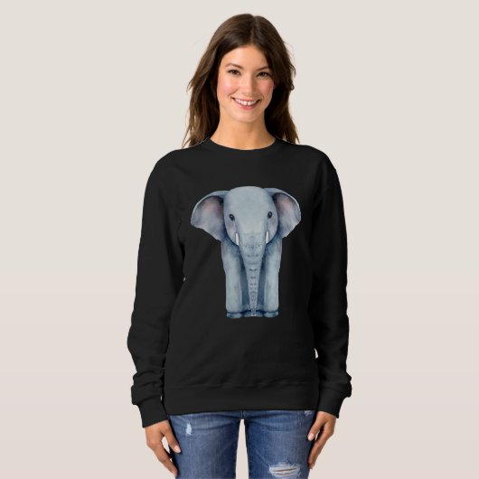 Sweatshirt Watercolor Elephant (Devant entier)
