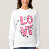 Sweatshirt Watercolor Pink Love Lettering   (Devant)