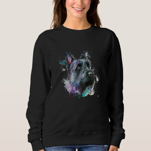 Sweatshirt Watercolor splash scotty scottie scottish terrier (Devant)