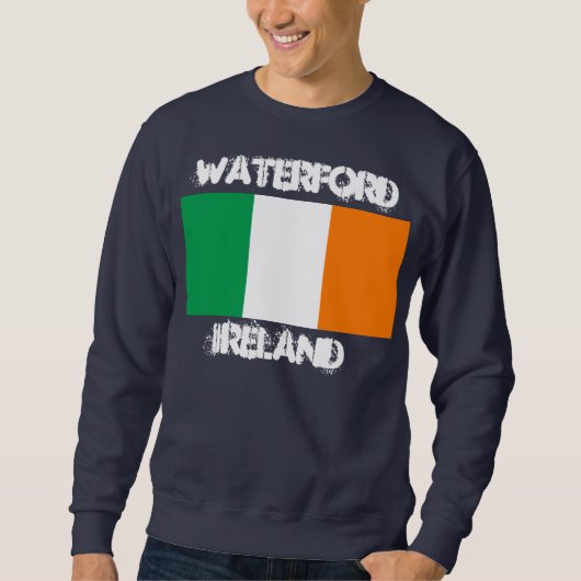 Sweatshirt Waterford, Irlande avec drapeau irlandais (Devant)
