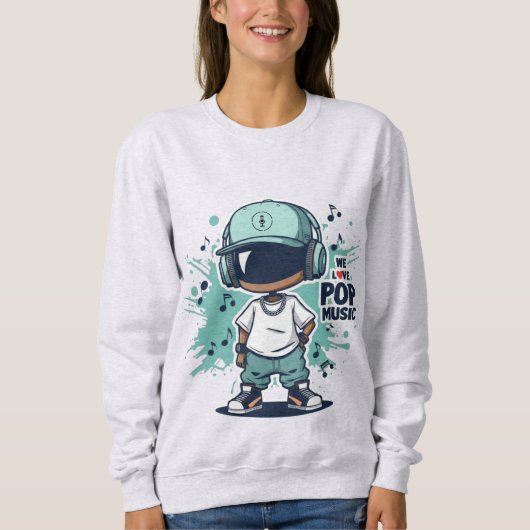 Sweatshirt We Love Pop Music (Devant)