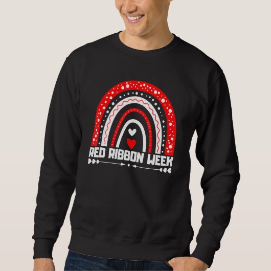 Sweatshirt We Wear Red For Red Ribbon Week Awareness Leopard (Devant)