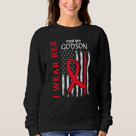 Sweatshirt Wear Red Godson Heart Disease Awareness Flag Match (Devant)
